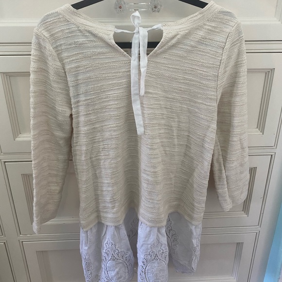 Anthropologie NWT off white lace sweater - Picture 3 of 3